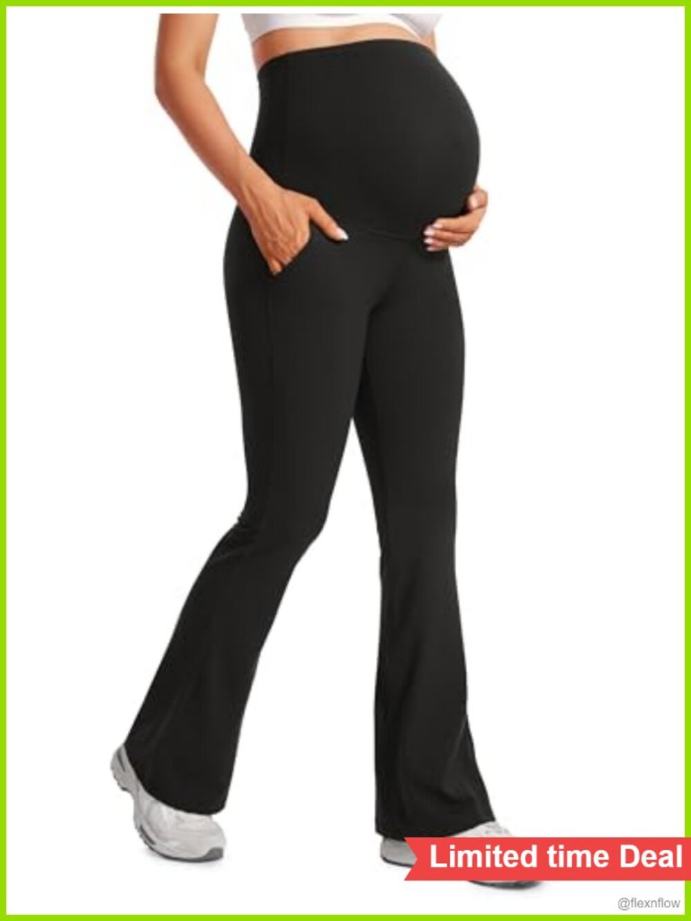 Maternity Flare Leggings with Pockets Super High Rise Butterluxe Yoga Lounge